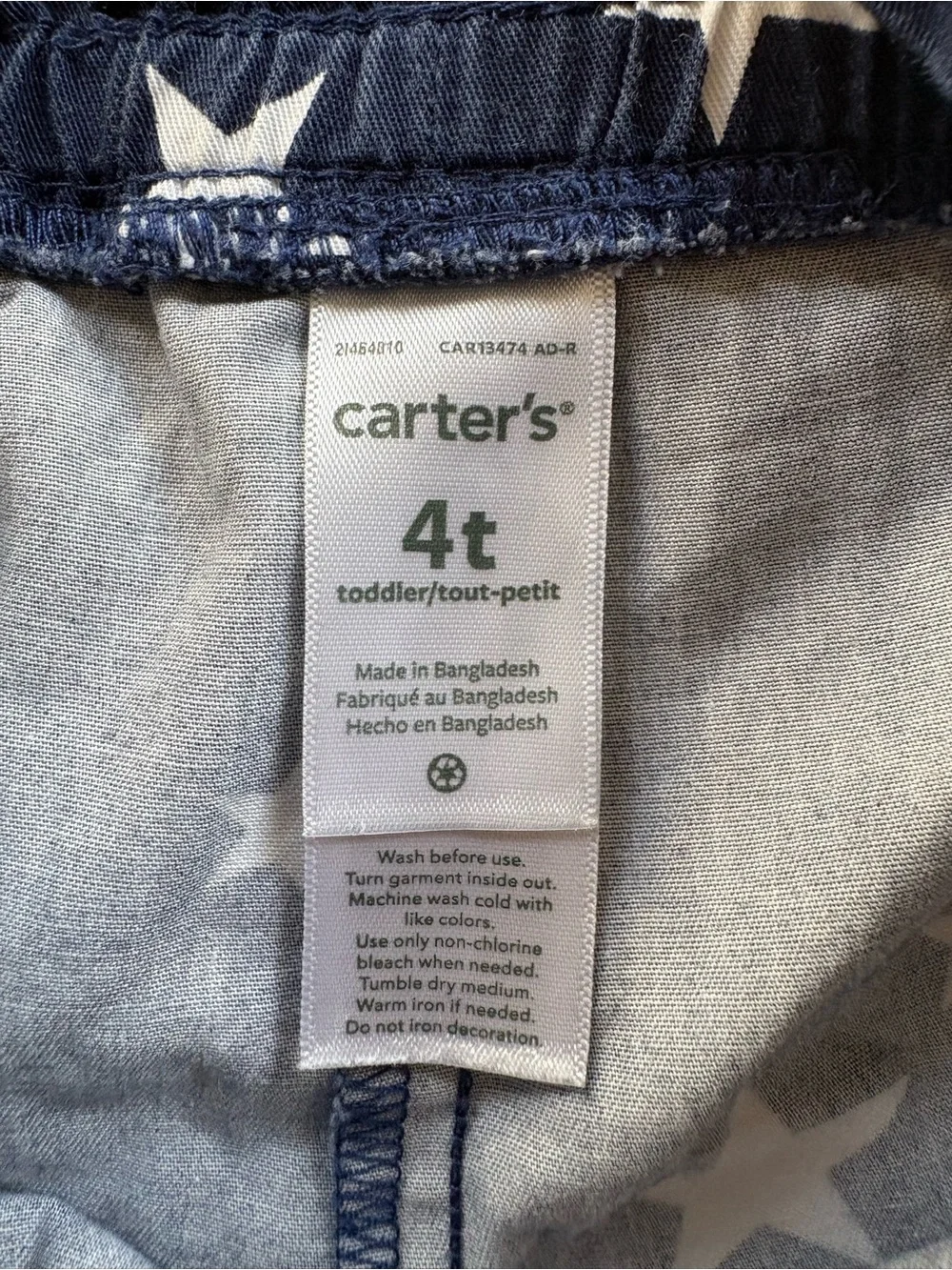 Kids 4T Carter’s Navy Star Print Ruffle Hem Shorts